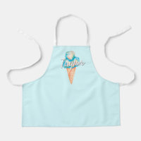 Personalized Purple watercolor Ice cream  Apron