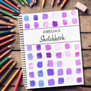 Personalized Purple Watercolor Pattern  Notebook