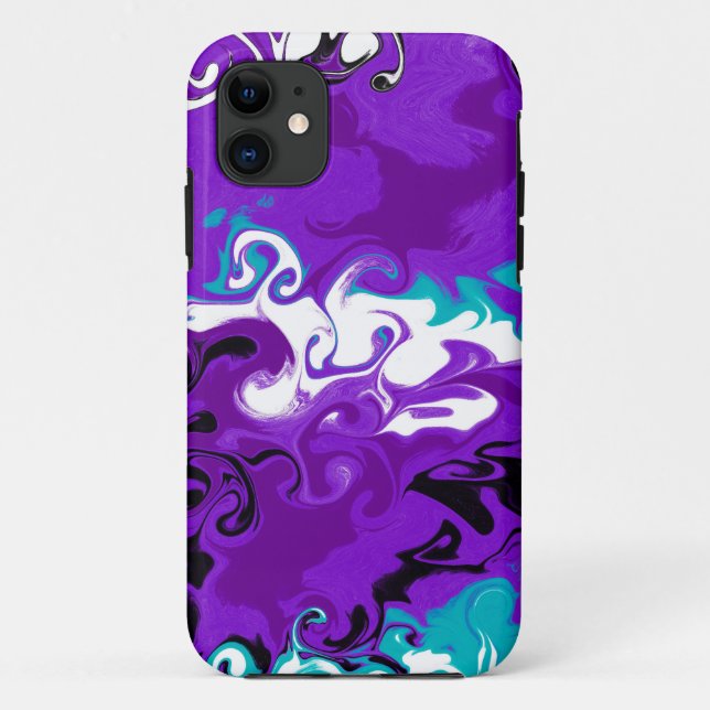 Personalized Purple Waves Fluid Art  Case-Mate iPhone Case (Back)