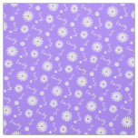 Personalized purple white daisy name pattern fabric
