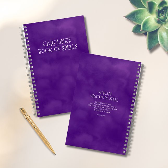 Personalized Purple Witch’s Gratitude Spell Notebook (Creator Uploaded)