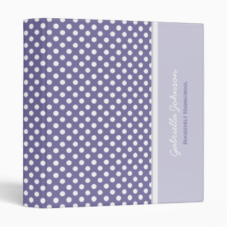 Personalized:Purple With White Polka Dot Binder