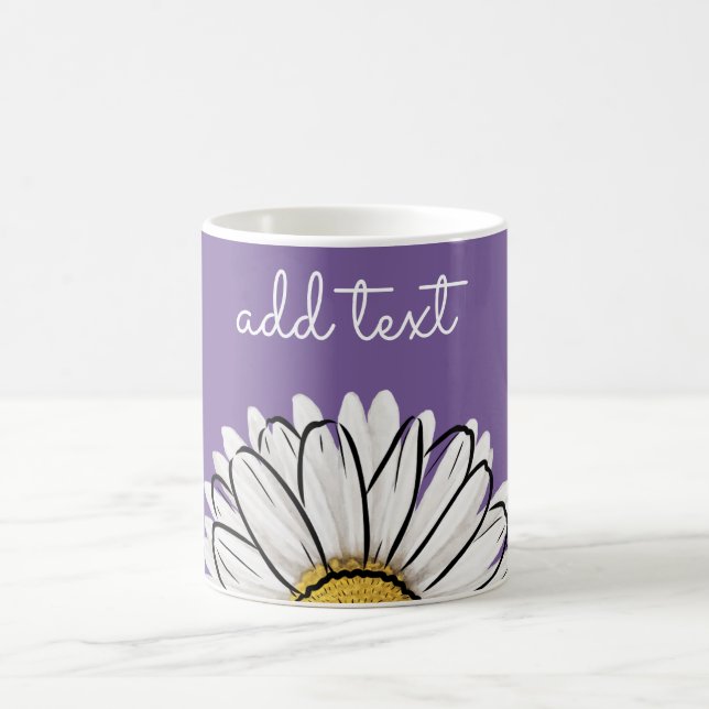 Personalized Purple & Yellow Daisy Coffee Mug  (Center)