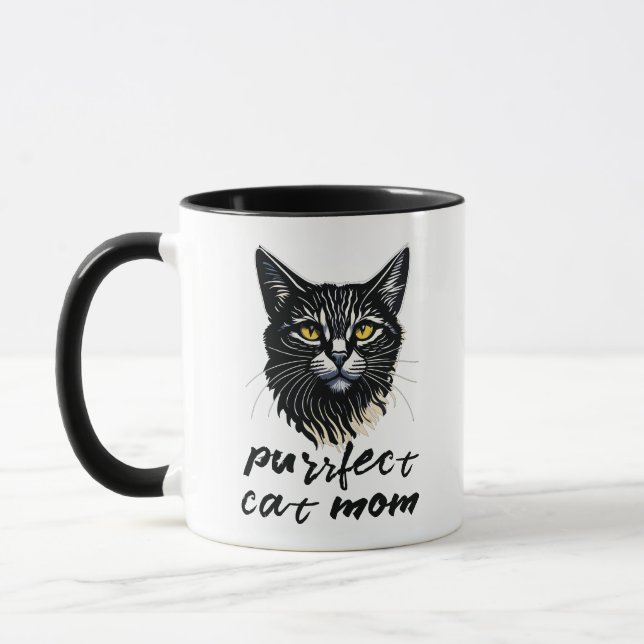 Personalized Purrfect Cat Mom Mug (Left)