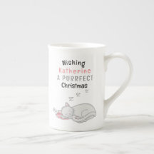 Personalized Purrfect Christmas Cat Bone China Mug