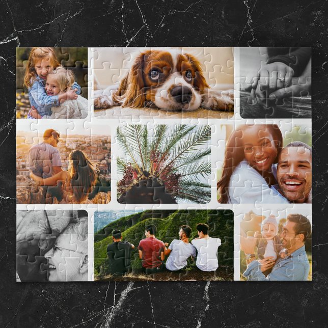 Personalized Puzzle 9 Photo Collage in White Frame (Creator Uploaded)