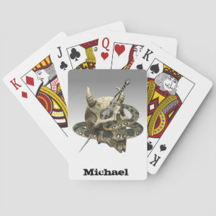 Personalized Python Snake Demon Skull Poker Cards
