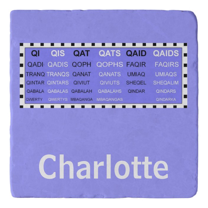 Personalized Q Words No U List Trivet Zazzle Com