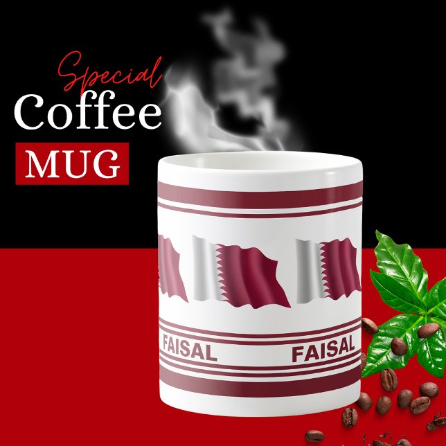 Personalized  Qatar Patriotic Flag  Coffee Mug (Creator Uploaded)