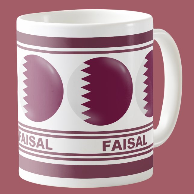 Personalized  Qatar Patriotic Flag  Coffee Mug (Creator Uploaded)