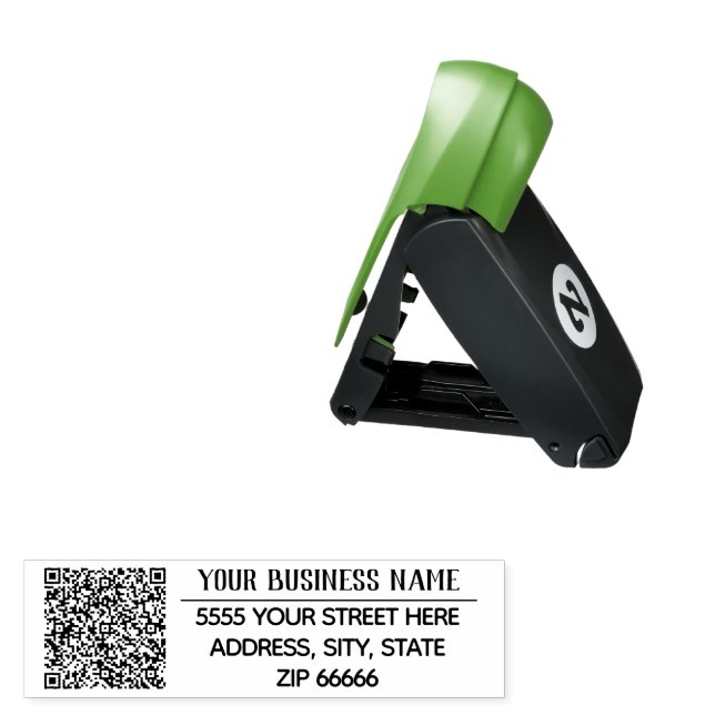 Personalized QR Code Address Pocket Stamp Example (Open with Design)
