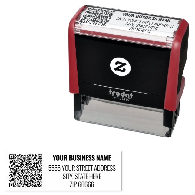 Personalized QR Code Address Self-inking Stamp (In Situ)