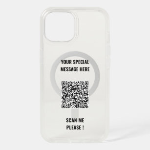 Personalized QR Code and Custom Text iPhone Case