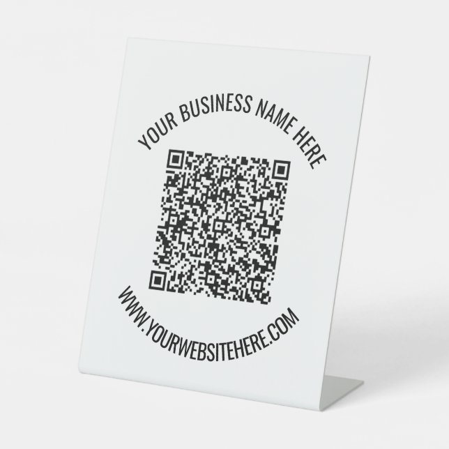 Personalized QR Code and Custom Text Pedestal Sign (Front)
