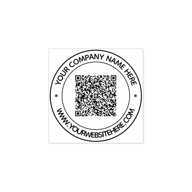 Personalized QR Code and Custom Text Rubber Stamp (Imprint)