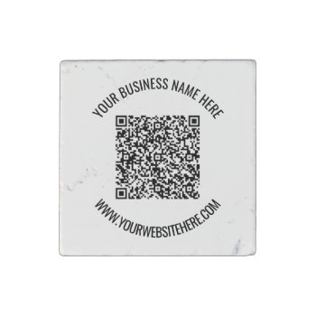 Personalized Qr Code And Custom Text Stone Magnet by Migned at Zazzle