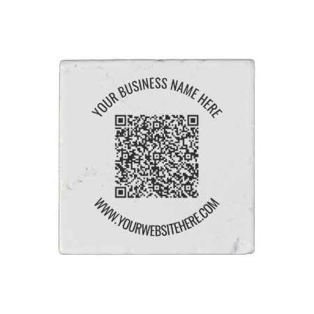 Personalized Qr Code And Custom Text Stone Magnet