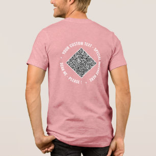 Personalized QR Code and Custom Text Your Funny Tri-Blend Shirt