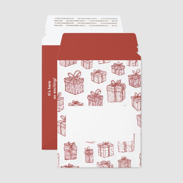 Personalized QR code and Logo Business Red White Envelope Mailers (Front & Back)