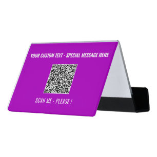 Personalized QR Code and Text Business Card Holder