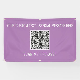 Personalized QR Code Banner Custom Text and Color