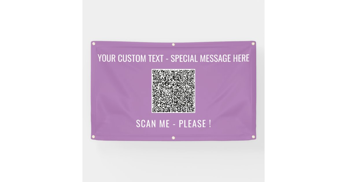 Personalized QR Code Banner Custom Text and Color | Zazzle