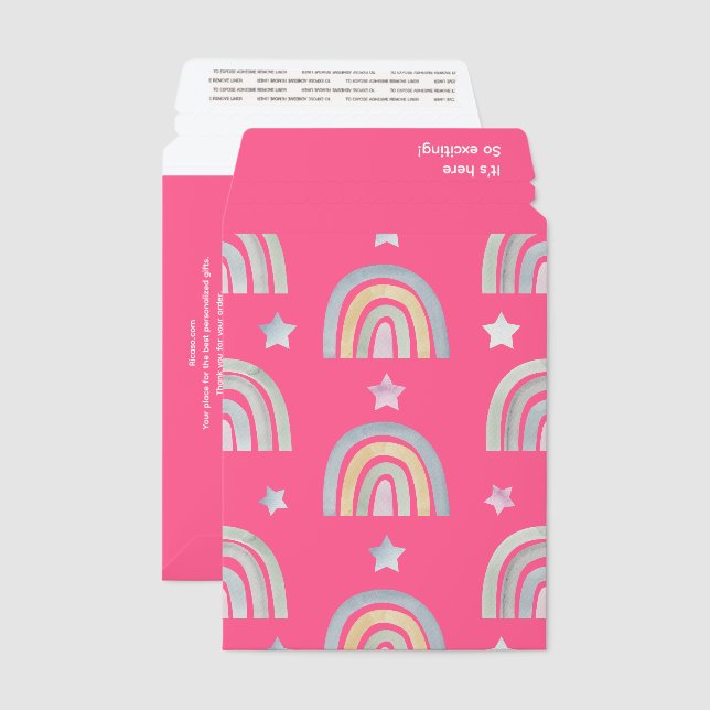 Personalized QR code Business Rainbow Pattern Envelope Mailers (Front & Back)