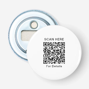 Personalized QR Code Button Bottle Opener