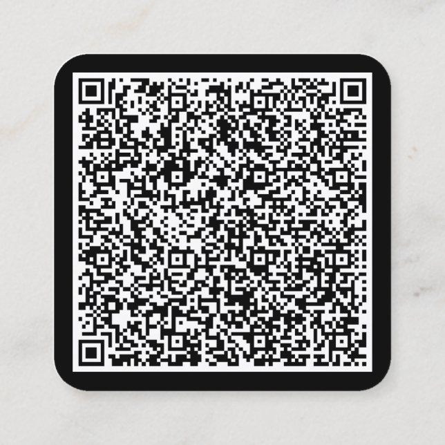 Personalized QR Code Custom Text Business Card (Back)