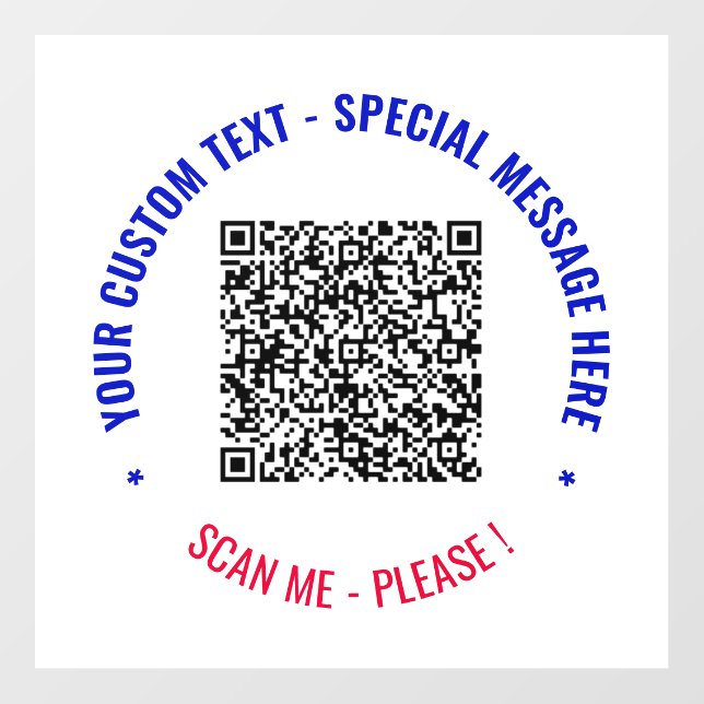 Personalized QR Code Custom Text Floor Decals (Front)