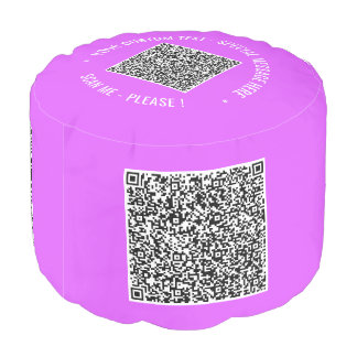Personalized QR Code Custom Text Pouf Your Colors