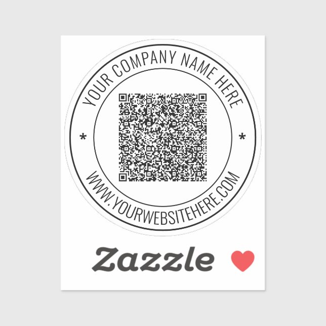 Personalized QR Code Custom Text Sticker Example (Sheet)