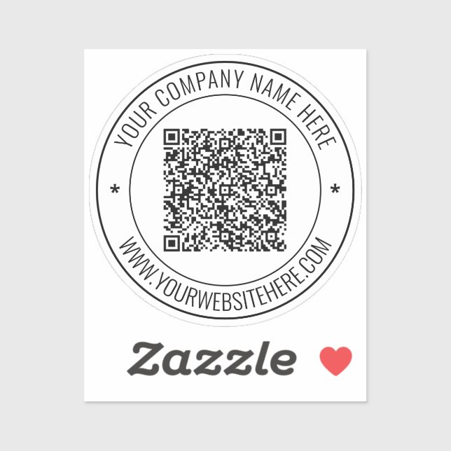 Personalized QR Code Custom Text Sticker Template (Sheet)