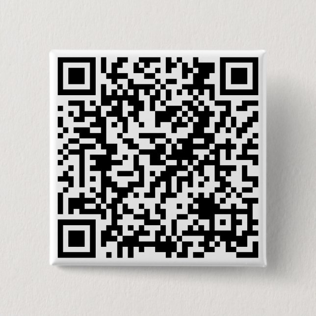 Personalized QR Code Custom URL Square Button (Front)