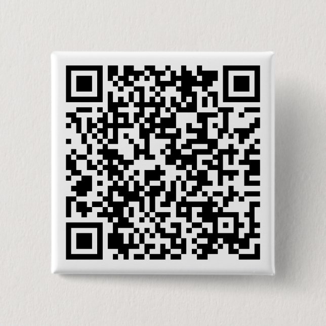 Personalized QR Code Custom URL Square Sticker Button (Front)