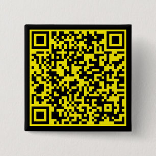 Personalized QR Code Custom URL YellowBlack Square Button