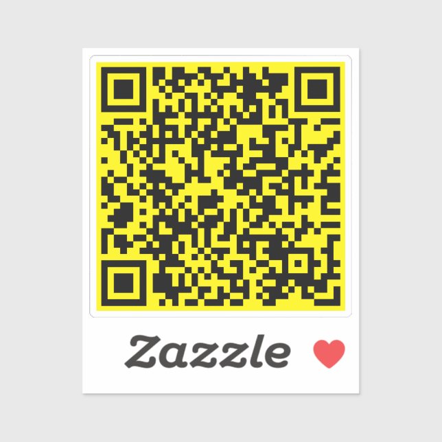 Personalized QR Code Custom URL YellowBlack Square Sticker (Sheet)