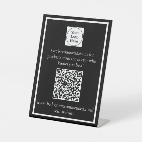 Personalized QR Code Desk Stand Pedestal Sign