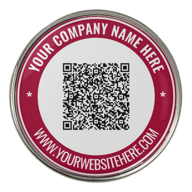 Personalized QR Code Golf Ball Marker Example (Front)