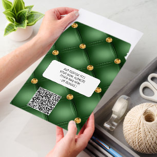 Personalized QR Code Green Gold Envelope Mailers