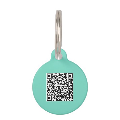 Personalized QR Code Mint Dog Accessories Minimal Pet ID Tag
