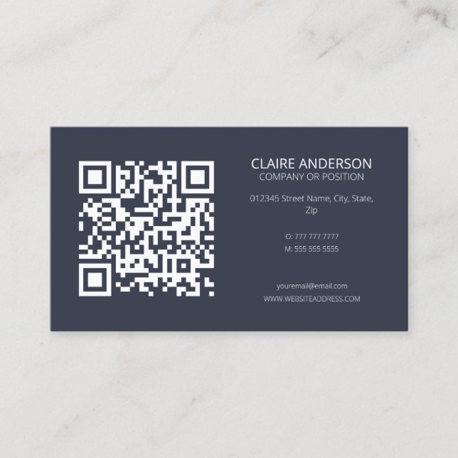 Personalized QR Code Modern Custom Logo Business Card (Front)