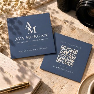 Personalized QR Code Modern Square Business Card