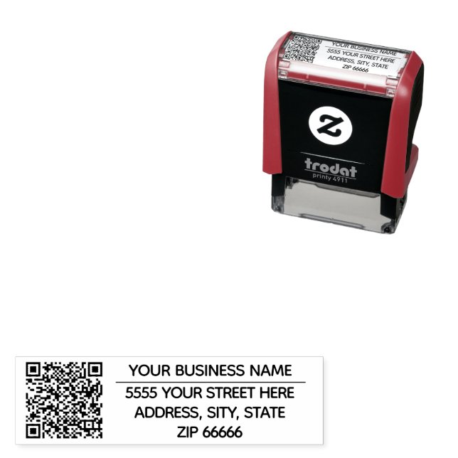 Personalized QR Code Name Return Address Stamp (In Situ)