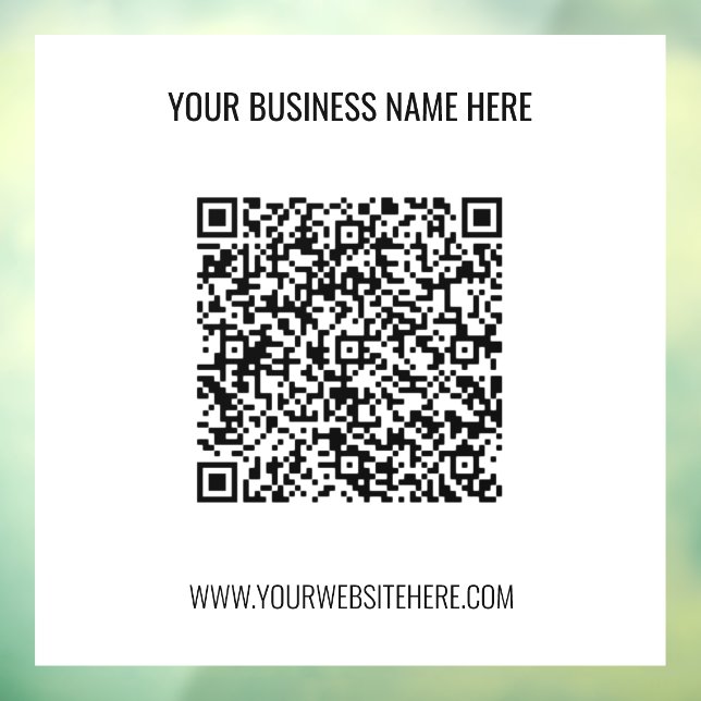 Personalized QR Code Name Website Window Cling (Sheet 3)