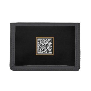 Personalized QR Code Nylon Trifold Wallet Design