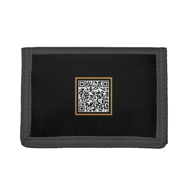 Personalized QR Code Nylon Trifold Wallet Design (Front)