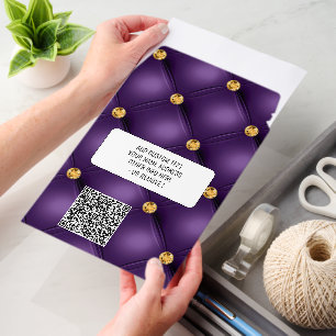 Personalized QR Code Purple Gold Envelope Mailers