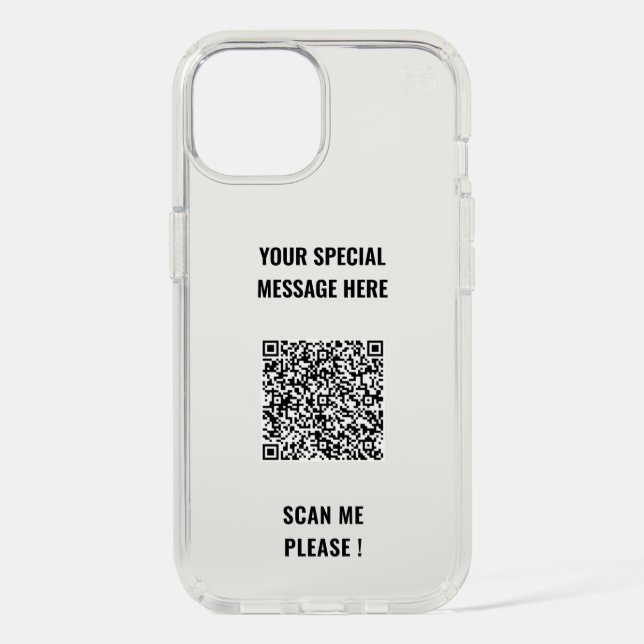 Personalized QR Code Scan Custom Text iPhone Case (Front)