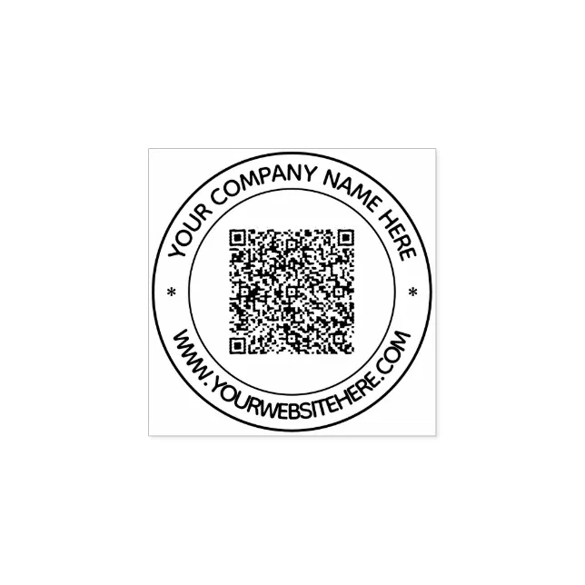 Personalized QR Code Scan Custom Text Rubber Stamp | Zazzle